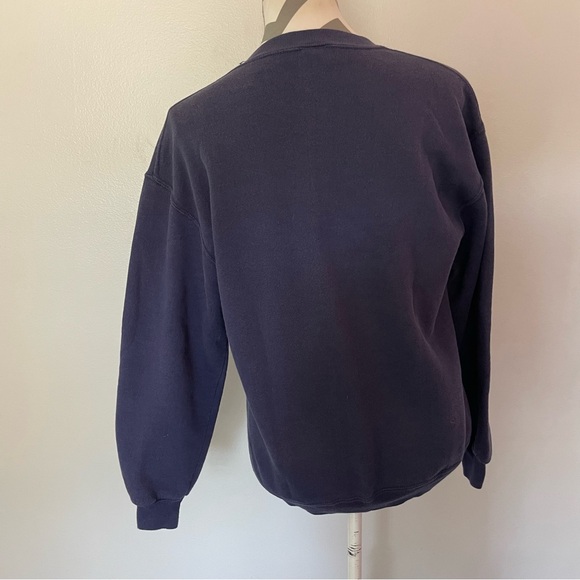 Jerzees Vintage Super Sweats Dark Blue Golf Sweater - Picture 3 of 5